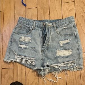 Distressed Denim Women Shorts